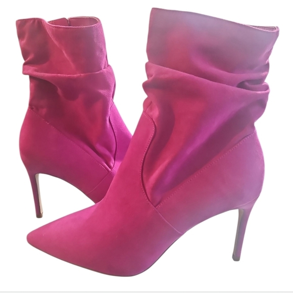 Jessica Simpson Siantar Pink Slouchy Pointed Toe Heeled Dress Booties NWT Sz 8.5 - Picture 3 of 15